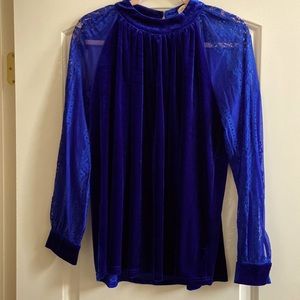 🆕 Royal Blue velvet top in size M